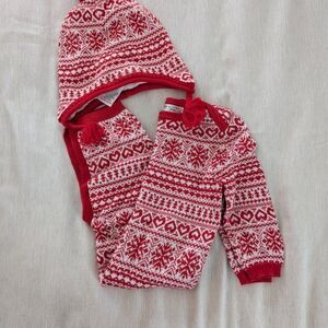 Red and White Knit Winter Set